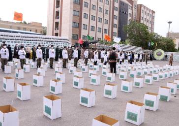آغاز توزیع ۲۵۰ هزار بسته حمایتی در استان تهران با حضور فرمانده کل بسیج و مسئولین استانی